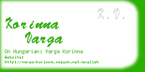 korinna varga business card